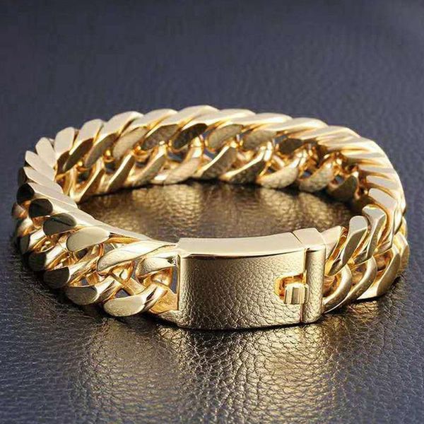 link, chain double buckle bracelet gold-plated men's electroplated & link bracelets box metal trendy unisex, Black
link, chain double buckle bracelet gold-plated men's electroplated & link bracelets box metal trendy unisex, Black