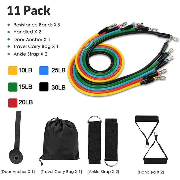 11pcs/set latex tubes resistance bands home gym strength training pull rope yoga tension band fitness equipment
11pcs/set latex tubes resistance bands home gym strength training pull rope yoga tension band fitness equipment