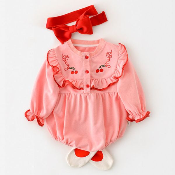 spring kids ruffled collar infant newborn cherry embroidery clothes baby girl rompers, Blue
spring kids ruffled collar infant newborn cherry embroidery clothes baby girl rompers, Blue