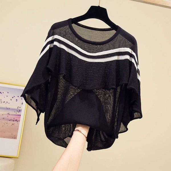 casual summer women thin sweater pullovers short sleeve button o-neck chic sweater female oversized knit soft jumper 210604, White;black
casual summer women thin sweater pullovers short sleeve button o-neck chic sweater female oversized knit soft jumper 210604, White;black