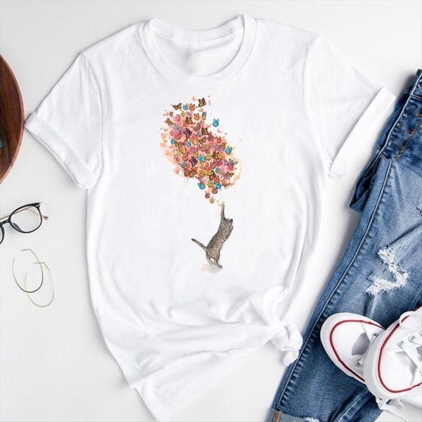 graphic cartoon cat watercolor womens animal lovely 90s short sleeve summer fashion print female clothes tees t shirt, White
graphic cartoon cat watercolor womens animal lovely 90s short sleeve summer fashion print female clothes tees t shirt, White