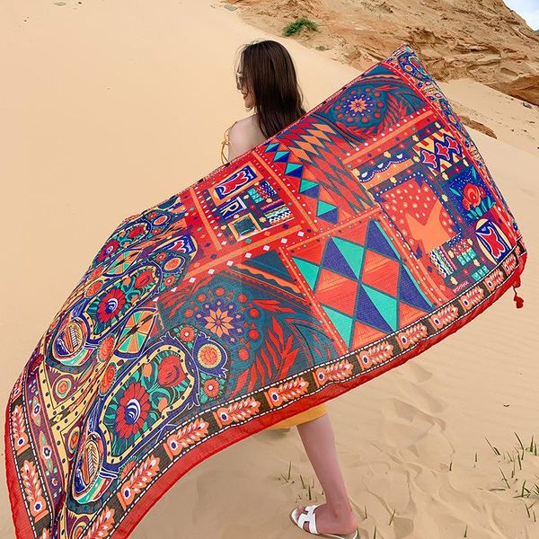 scarves print 90x180cm emulation silk pareo beach cover-ups women large dress bikini bathing swimwear cover up sarong wrap scarf, Blue;gray
scarves print 90x180cm emulation silk pareo beach cover-ups women large dress bikini bathing swimwear cover up sarong wrap scarf, Blue;gray