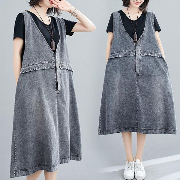casual dresses smoked gray vintage denim dress plus size women's button v-neck mid-length a-line vest sleeveless shirt tank y01, Black;gray
casual dresses smoked gray vintage denim dress plus size women's button v-neck mid-length a-line vest sleeveless shirt tank y01, Black;gray