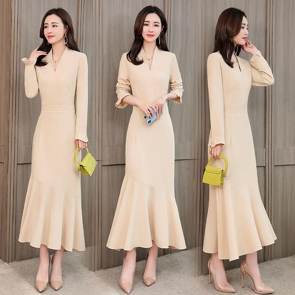 casual dresses 2021 women spring autumn elegant slim fashion v-neck long sleeve party mermaid dress, Black;gray
casual dresses 2021 women spring autumn elegant slim fashion v-neck long sleeve party mermaid dress, Black;gray