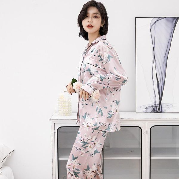 spring silk pajamas floral pyjamas womens sleepwears long sleeve turn down collar sleepwear loose thin plus size 3xl pijama, Black;red
spring silk pajamas floral pyjamas womens sleepwears long sleeve turn down collar sleepwear loose thin plus size 3xl pijama, Black;red