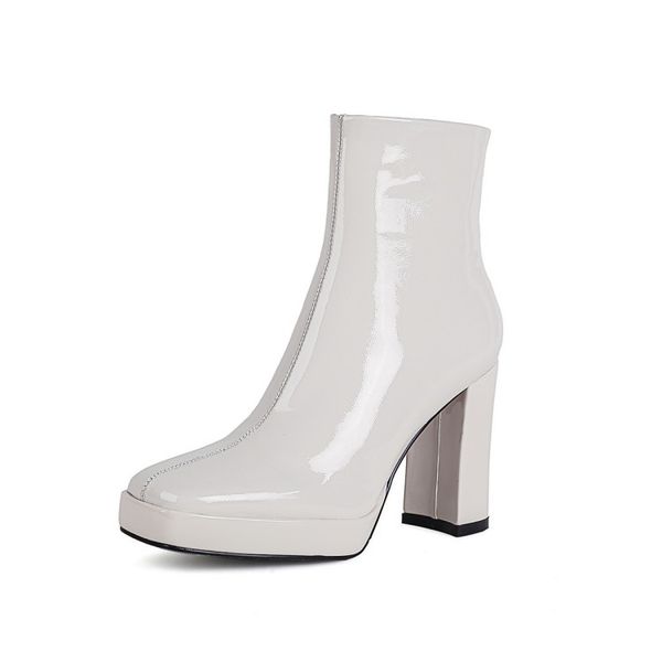 winter short boots women designer square toes block hight heel soft natural genuine leather patent party wedding fashion luxury platform lad, Black
winter short boots women designer square toes block hight heel soft natural genuine leather patent party wedding fashion luxury platform lad, Black