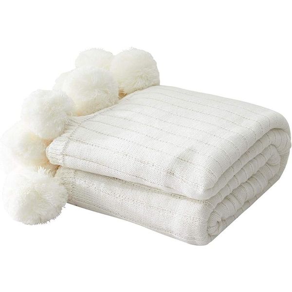 blankets throw blanket for couch,white pom knit with poms,fuzzy,fluffy,soft,cozy,warm knitted cover
blankets throw blanket for couch,white pom knit with poms,fuzzy,fluffy,soft,cozy,warm knitted cover