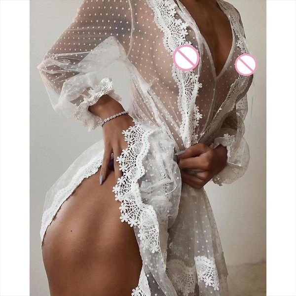 polka dot lace sheer womens sleepwears robes long sleeve ruched hem sleep dress female see through mesh underwear, Black;red
polka dot lace sheer womens sleepwears robes long sleeve ruched hem sleep dress female see through mesh underwear, Black;red