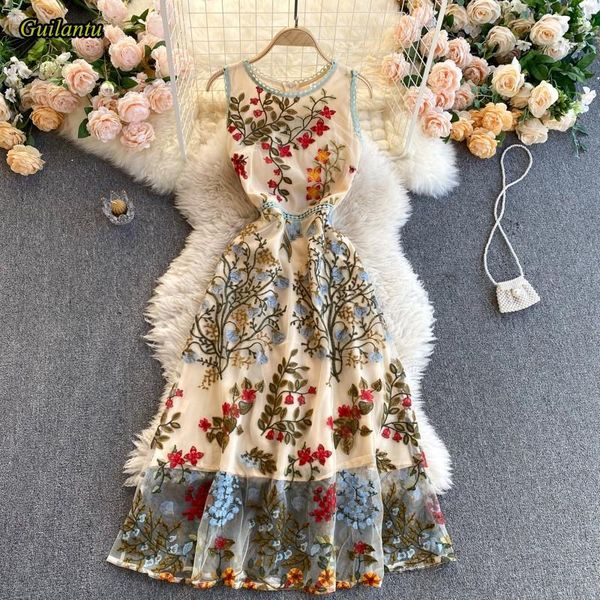 casual dresses guilantu summer mesh embroidery floral vintage dress women sleevless robe club elegant evening party long, Black;gray
casual dresses guilantu summer mesh embroidery floral vintage dress women sleevless robe club elegant evening party long, Black;gray