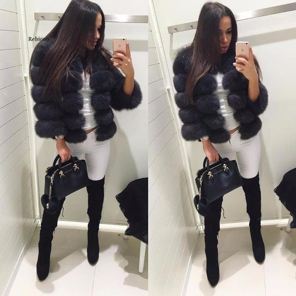 women's fur & faux elegant solid coat women winter fashion medium long artifical warm fake coats female1, Black
women's fur & faux elegant solid coat women winter fashion medium long artifical warm fake coats female1, Black
