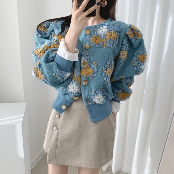 women's sweaters heavy three-dimensional industry disco retro flowers lantern teddy sleeve thick waist female korean coat buttons l8n6, White;black
women's sweaters heavy three-dimensional industry disco retro flowers lantern teddy sleeve thick waist female korean coat buttons l8n6, White;black