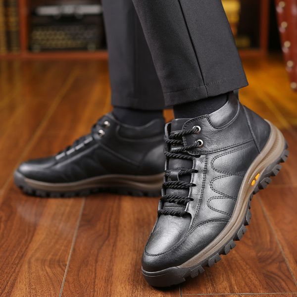 men casual shoe leather winter lace-up platform sneakers travel shoes outdoor run shoe british style men sneaker shoe, Black
men casual shoe leather winter lace-up platform sneakers travel shoes outdoor run shoe british style men sneaker shoe, Black
