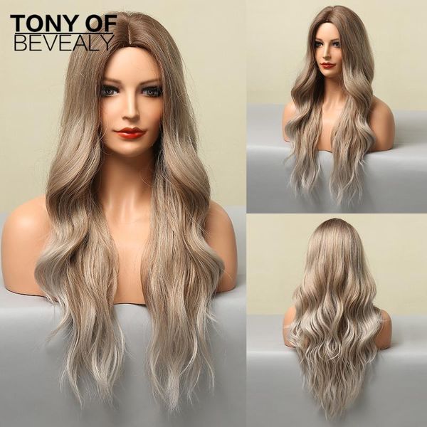 synthetic wigs long wavy brown blonde ombre hair middle part heat resistant natural for afro women daily cosplay, Black
synthetic wigs long wavy brown blonde ombre hair middle part heat resistant natural for afro women daily cosplay, Black