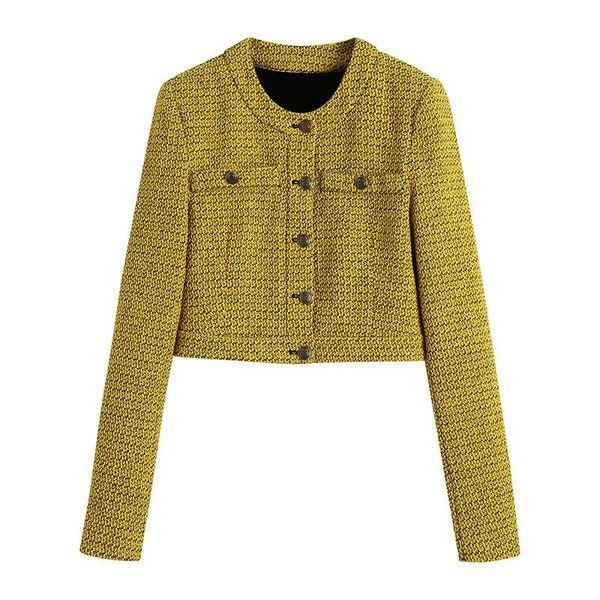 women's jackets women 2022 fashion tweed cropped coat vintage long sleeve false welt pockets outerwear streetwear, Black;brown
women's jackets women 2022 fashion tweed cropped coat vintage long sleeve false welt pockets outerwear streetwear, Black;brown