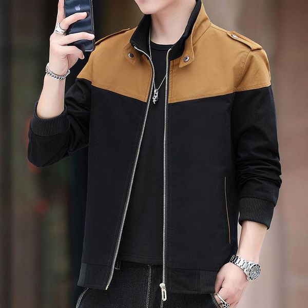 men's jackets men full sleeve turtleneck jacker spring and autumn outwear patchwork color casual style overcoats, Black;brown
men's jackets men full sleeve turtleneck jacker spring and autumn outwear patchwork color casual style overcoats, Black;brown