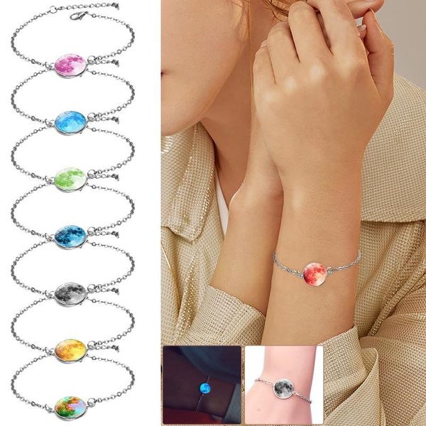 link, chain women luminous earth galaxy solar system bracelets glass dome night glowing pendant multicolor bracelet meaningful gift, Black
link, chain women luminous earth galaxy solar system bracelets glass dome night glowing pendant multicolor bracelet meaningful gift, Black