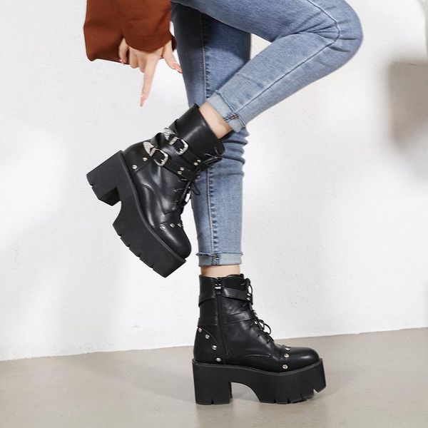 boots ladies black rivet punk platform gothic fall shoes lace up heeled ankle female bottes plateforme
boots ladies black rivet punk platform gothic fall shoes lace up heeled ankle female bottes plateforme