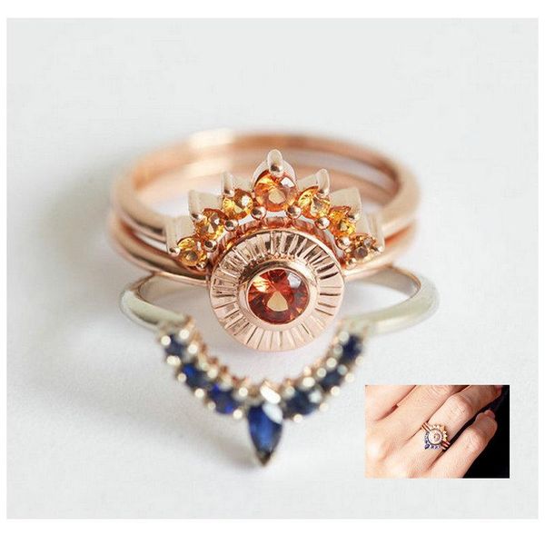 cluster rings gb retro jewelry rose gold three-layer composite sun flower ring blue yellow zircon gem set three-piece for women, Golden;silver
cluster rings gb retro jewelry rose gold three-layer composite sun flower ring blue yellow zircon gem set three-piece for women, Golden;silver