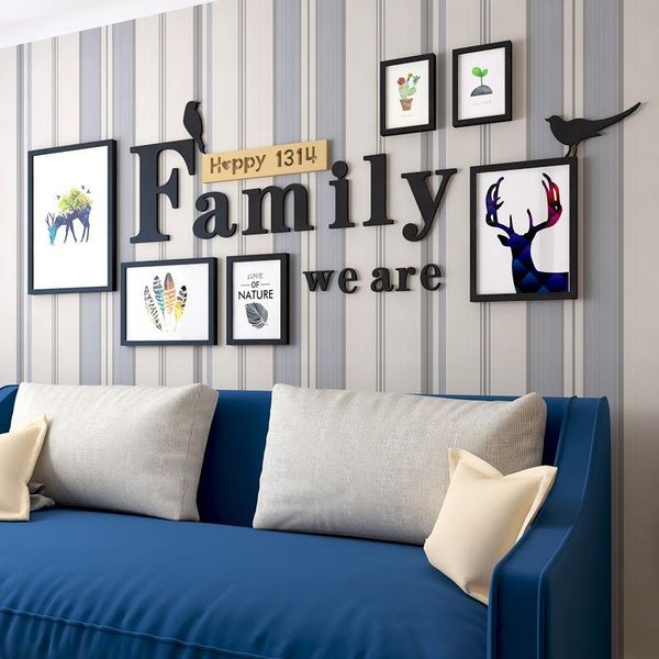 frames and mouldings 6pcs po frames+we are family acrylic letter picture frame set creative wall decor collage wood for pos