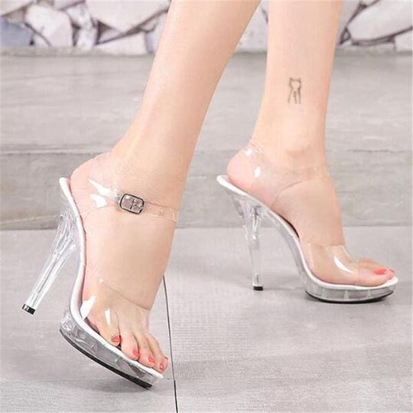 dress shoes fashion woman summer transparent pvc sandals ankle buckle 12cm high heels clear crystal platform open toe party, Black
dress shoes fashion woman summer transparent pvc sandals ankle buckle 12cm high heels clear crystal platform open toe party, Black