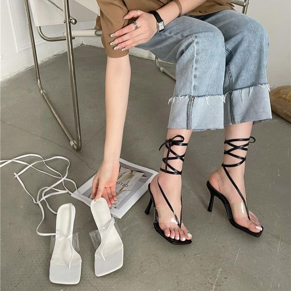 sandals 2021 summer fashion stiletto high heels women's square open toe ankle strap slippers t-tied shoes women flip flops, Black
sandals 2021 summer fashion stiletto high heels women's square open toe ankle strap slippers t-tied shoes women flip flops, Black