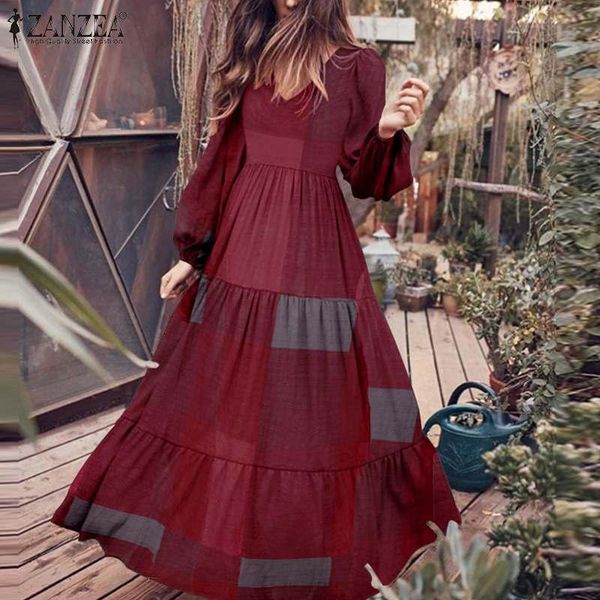 casual dresses women's autumn sundress puff sleeve tunic vestidos plaid print robe zanzea 2021 fashion ruffle maxi dress plus size s-5x, Black;gray
casual dresses women's autumn sundress puff sleeve tunic vestidos plaid print robe zanzea 2021 fashion ruffle maxi dress plus size s-5x, Black;gray