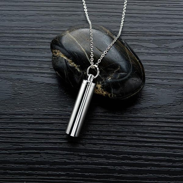 pendant necklaces commemorative pet necklace cylindrical ashes friendship simple steel chain male chokers fashion, Silver
pendant necklaces commemorative pet necklace cylindrical ashes friendship simple steel chain male chokers fashion, Silver