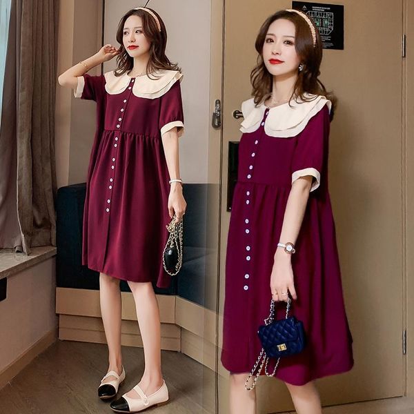maternity dresses summer wine red chiffon dress sweet korean fashion straight clothes for pregnant women pregnancy nursing, White
maternity dresses summer wine red chiffon dress sweet korean fashion straight clothes for pregnant women pregnancy nursing, White