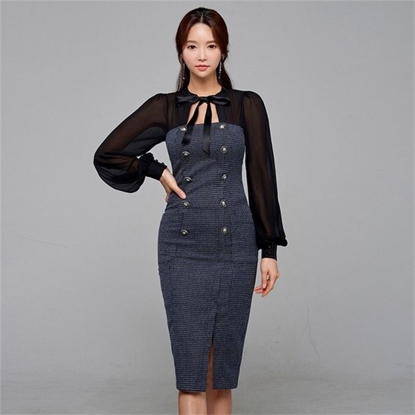 korea autumn elegant double-breasted chiffon patchwork plaid tweed vintage office ol lady bow tie party pencil dresses 210519, Black;gray
korea autumn elegant double-breasted chiffon patchwork plaid tweed vintage office ol lady bow tie party pencil dresses 210519, Black;gray