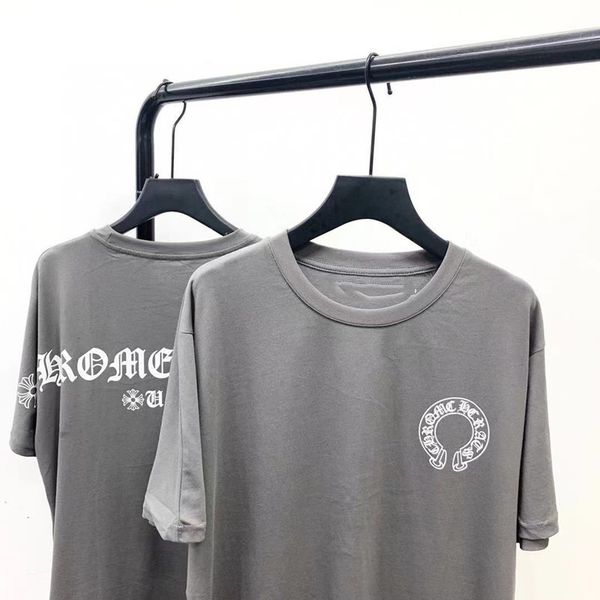 printed 21s model summer new letter ch horseshoe cotton short sleeve t-shirt for lovers, Gray
printed 21s model summer new letter ch horseshoe cotton short sleeve t-shirt for lovers, Gray