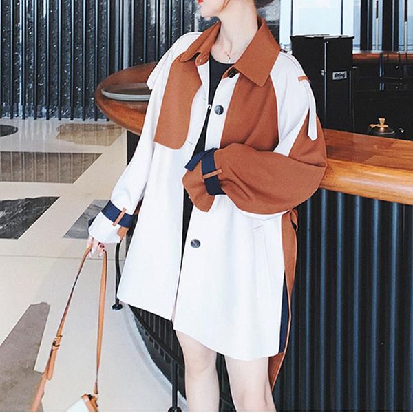 women's trench coats autumn classic single breasted coat for women windbreaker 2021 spring korean office lady femme, Tan;black
women's trench coats autumn classic single breasted coat for women windbreaker 2021 spring korean office lady femme, Tan;black