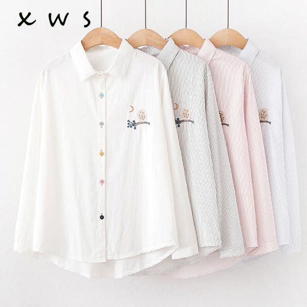 embroidery women blouse and long sleeve t striped shirts button up casual street spring cute women's blouses &, White
embroidery women blouse and long sleeve t striped shirts button up casual street spring cute women's blouses &, White