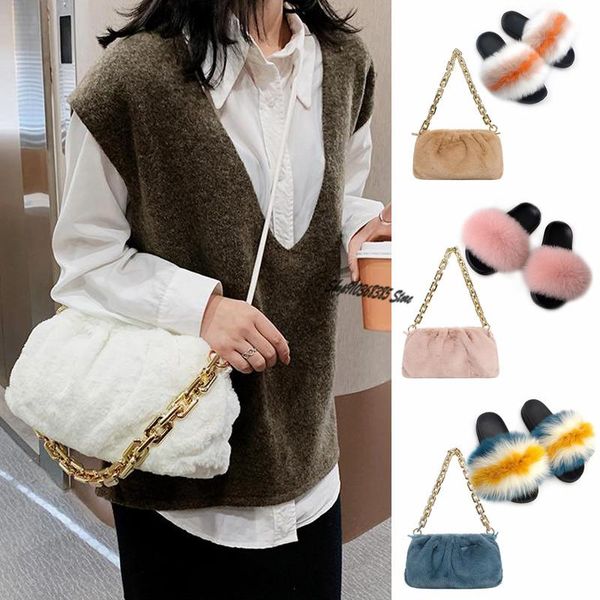ladies fashionable cute plush shoulder bags set furry clouds bag women fluffy fur slippers home sandals casual flat slides, Black
ladies fashionable cute plush shoulder bags set furry clouds bag women fluffy fur slippers home sandals casual flat slides, Black