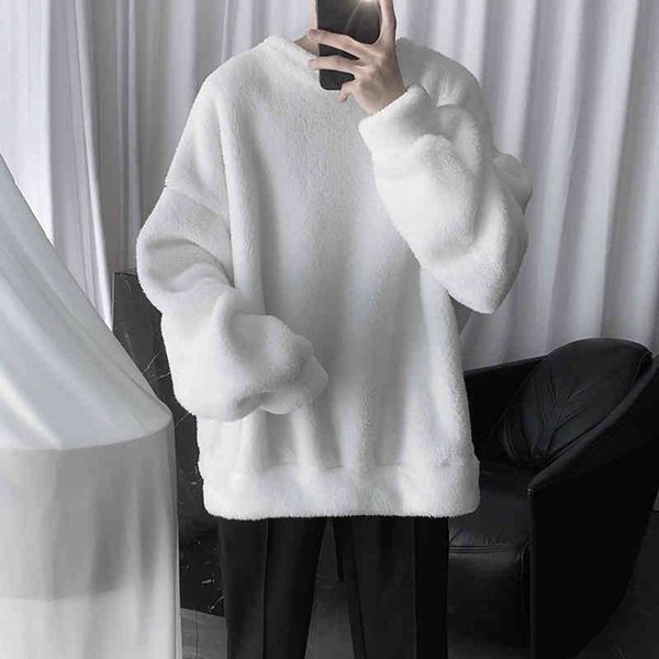 men's winter ffy fce plush hooded warm streetwear pullover outwear o-neck sweatshirt, Black
men's winter ffy fce plush hooded warm streetwear pullover outwear o-neck sweatshirt, Black