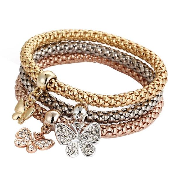 charm bracelets 3pcs/set alloy rhinestone butterfly pendant women bracelet jewelry gift, Golden;silver
charm bracelets 3pcs/set alloy rhinestone butterfly pendant women bracelet jewelry gift, Golden;silver