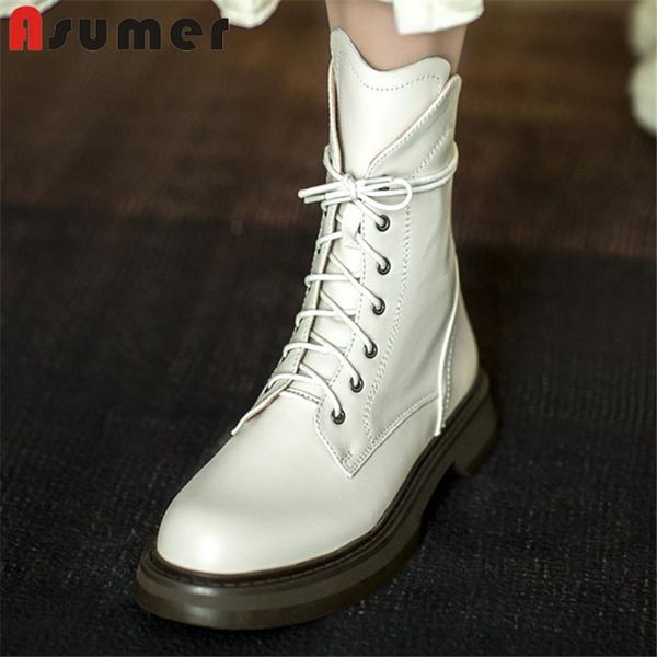 boots asumer 2021 est autumn winter women genuine leather shoes comfortable simple flat casual woman ankle, Black
boots asumer 2021 est autumn winter women genuine leather shoes comfortable simple flat casual woman ankle, Black