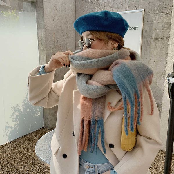 2020 winter cashmere plaid tassels shawl love thick braid rainbow plaid color matching scarf women q0828, Blue;gray
2020 winter cashmere plaid tassels shawl love thick braid rainbow plaid color matching scarf women q0828, Blue;gray