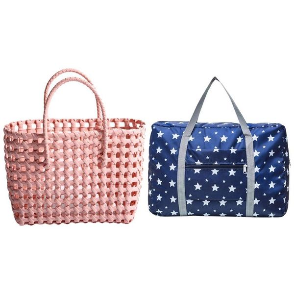 pcs travel duffel bag, carry on luggage hand woven bag portable female beach bag,blue & random color evening bags
pcs travel duffel bag, carry on luggage hand woven bag portable female beach bag,blue & random color evening bags