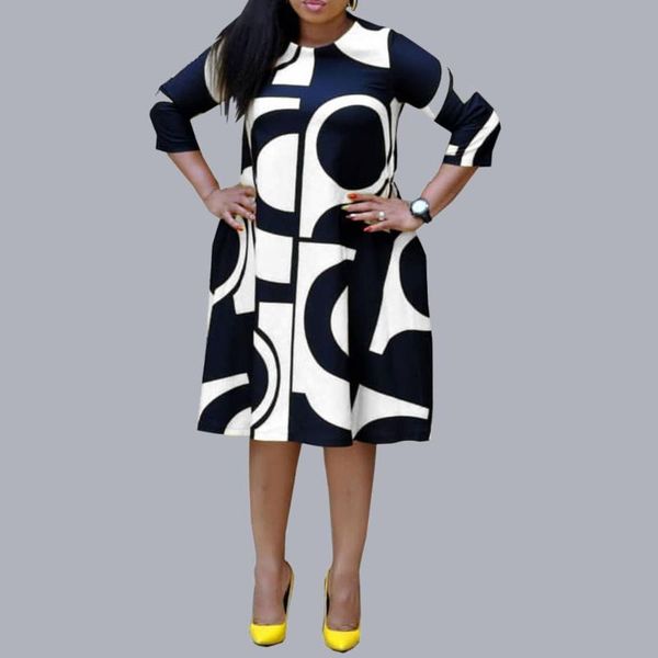 plus size dresses europe america african fashion temperament casual 2021 autumn winter round neck printing long sleeve, Black
plus size dresses europe america african fashion temperament casual 2021 autumn winter round neck printing long sleeve, Black
