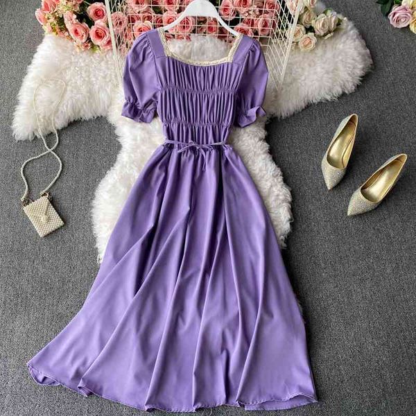 dresses summer pleated dress women casual square collar short puff sleeve high waist black/red draped vestidos female new fashion, Black;gray
dresses summer pleated dress women casual square collar short puff sleeve high waist black/red draped vestidos female new fashion, Black;gray