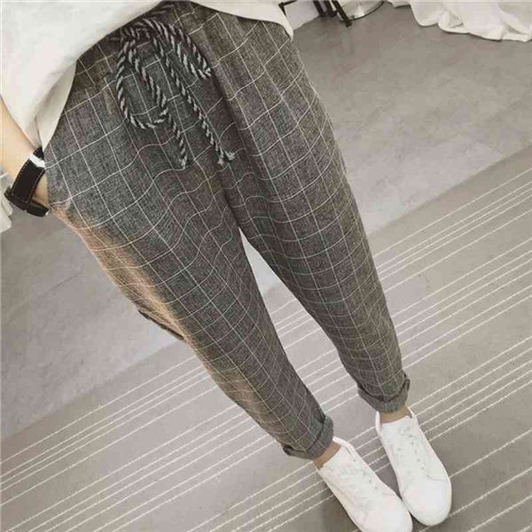 womens pants summer casual loose harem pants cotton linen plaid capris grid spring literary trousers sarouel femme, Black;white
womens pants summer casual loose harem pants cotton linen plaid capris grid spring literary trousers sarouel femme, Black;white