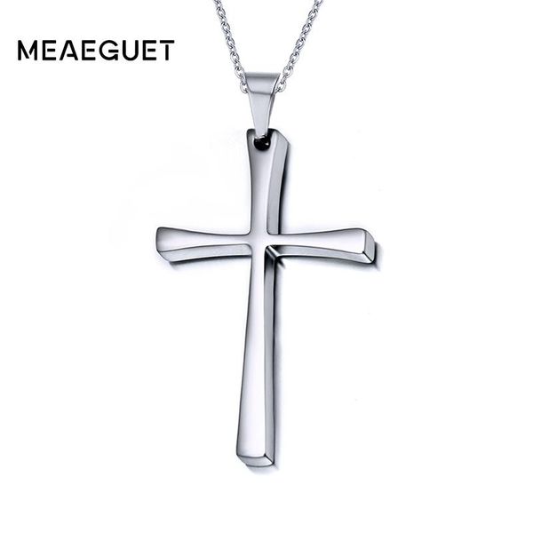 pendant necklaces meaeguet trending christian cross necklace men 316l stainless steel chain boutique jesus crucifix, Silver
pendant necklaces meaeguet trending christian cross necklace men 316l stainless steel chain boutique jesus crucifix, Silver