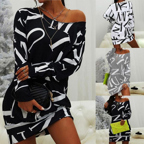 casual dresses for women 2021 women's long sleeve fashion letter printing o neck pullover loose dress robe femme été longue, Black;gray
casual dresses for women 2021 women's long sleeve fashion letter printing o neck pullover loose dress robe femme été longue, Black;gray