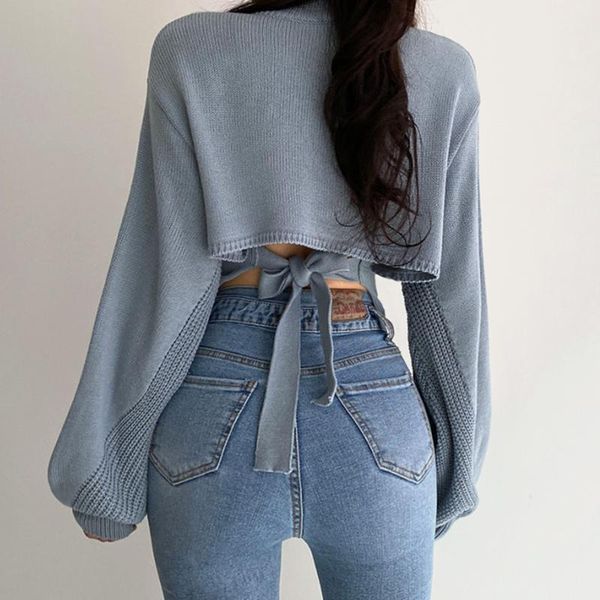 women's sweaters hollow out bandage sweater korean style v-neck lantern long sleeve blue jumper female loose pullovers 2021 autumn wint, White;black
women's sweaters hollow out bandage sweater korean style v-neck lantern long sleeve blue jumper female loose pullovers 2021 autumn wint, White;black