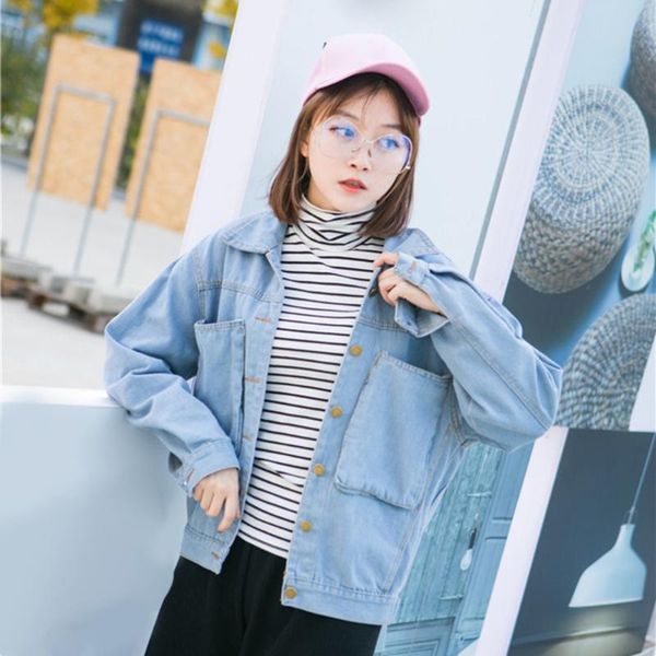 women's jackets vintage light blue women denim basic coats autumn winter loose female jeans korean style bf wind outwears, Black;brown
women's jackets vintage light blue women denim basic coats autumn winter loose female jeans korean style bf wind outwears, Black;brown