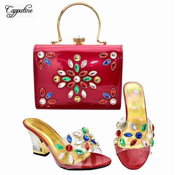 dress shoes most fashion red high heel pumps with bag luxury and handbag set colorful stones for party 333-2 height 8cm, Black
dress shoes most fashion red high heel pumps with bag luxury and handbag set colorful stones for party 333-2 height 8cm, Black