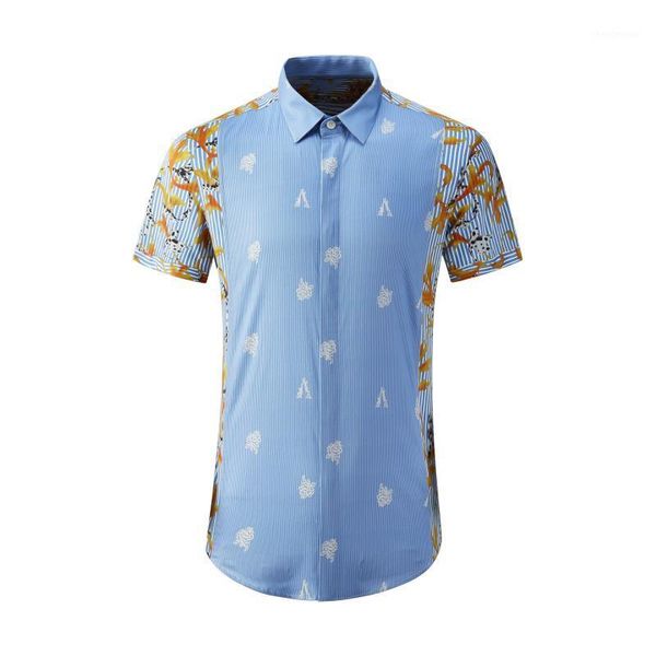 men's dress shirts 2021 summer blue stripe stitching slim shirt daily casual personality clothing korean hawaiian, White;black
men's dress shirts 2021 summer blue stripe stitching slim shirt daily casual personality clothing korean hawaiian, White;black
