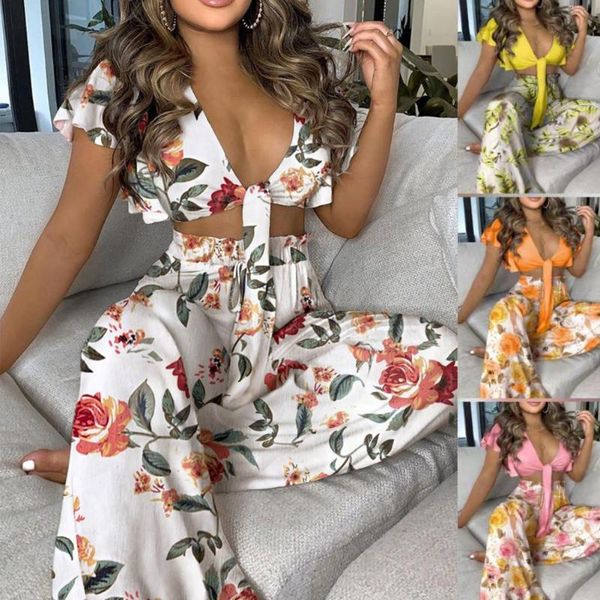 women's two piece pants fashion boho outfit sets skin-friendly fadeless ruffle women v neck bikini top, White
women's two piece pants fashion boho outfit sets skin-friendly fadeless ruffle women v neck bikini top, White