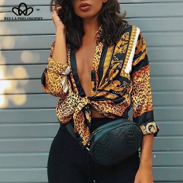 women's blouses & shirts philosophy spring elegant party loose shirt turn-down collar female leopard print knot front long sleeve blou, White
women's blouses & shirts philosophy spring elegant party loose shirt turn-down collar female leopard print knot front long sleeve blou, White
