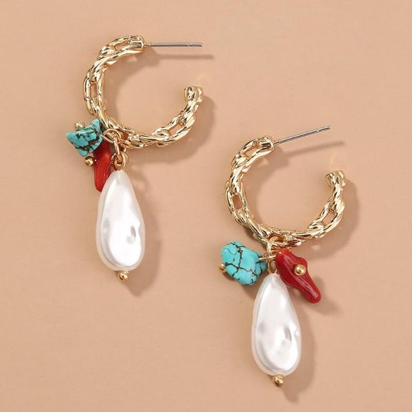 dangle & chandelier creative personality c shaped metal earrings retro natural stone mixed with special-shaped pearl jewelry earring, Silver
dangle & chandelier creative personality c shaped metal earrings retro natural stone mixed with special-shaped pearl jewelry earring, Silver